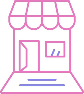 Dükkan Satırı İki Renk Simgesi