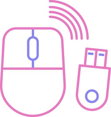 Kablosuz Fare Hattı İki Renk Simgesi