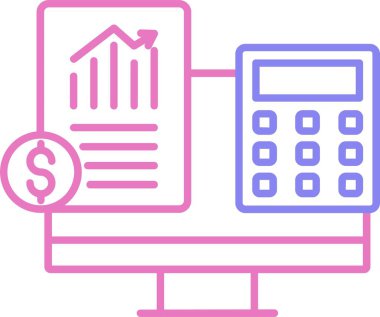 Muhasebeci Satır 2 Renk Simgesi