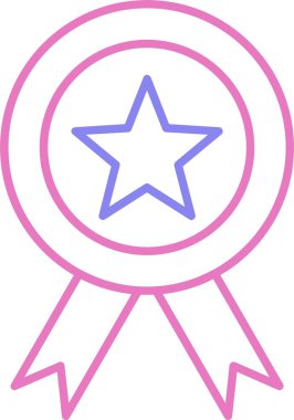 Rozet Satırı İki Renk Simgesi