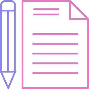 Belge Satırı İki Renk Simgesi