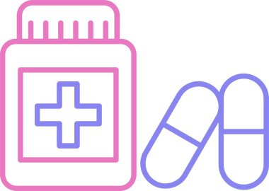 Sağlık Çizgisi İki Renk Simgesi