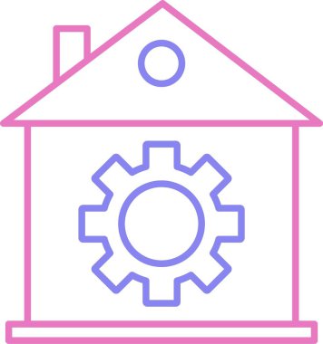 Ev Ayarlama Satırı İki Renk Simgesi