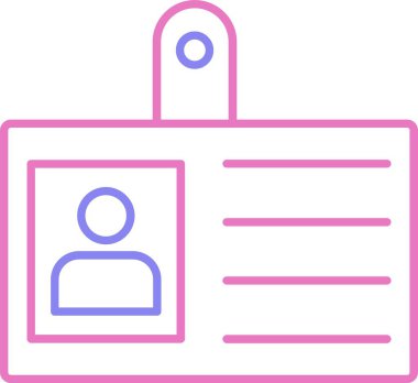 Kimlik Kartı Satırı İki Renk Simgesi