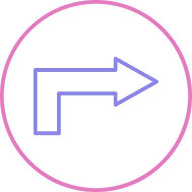 Doğru Yol Çizgisi İki Renk Simgesi