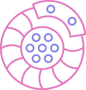 Fren Diski Çizgisi İki Renk Simgesi