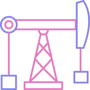 Fosil Yakıt Hattı İki Renk Simgesi