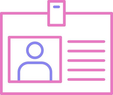 Kimlik Kartı Satırı İki Renk Simgesi