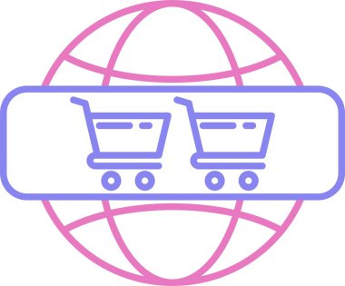 Çevrimiçi Oluşturma Satırı İki Renk Simgesi