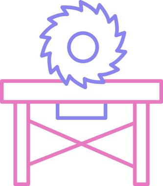 Dairesel Testere Çizgisi İki Renk Simgesi