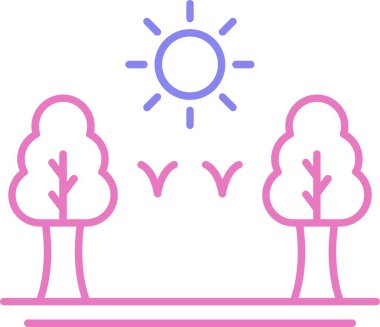 Orman Çizgisi İki Renk Simgesi