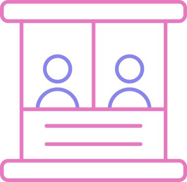 Bilet Kutusu Satırı İki Renk Simgesi