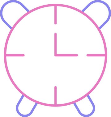 Alarm Saat Çizgisi 2 Renk Simgesi