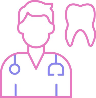 Dişçi Satırı İki Renk Simgesi