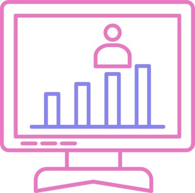 Görev Terfi Satırı İki Renk Simgesi