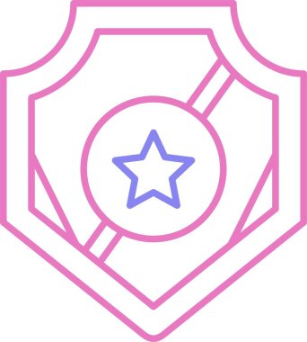 Polis Rozeti Çizgisi İki Renk Simgesi