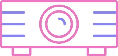 Projektör Satırı İki Renk Simgesi