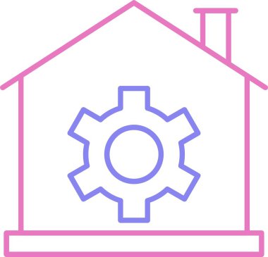 Akıllı Ev Satırı İki Renk Simgesi