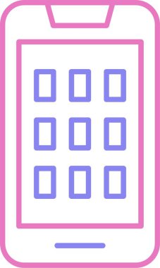 Mobil Satır İki Renk Simgesi