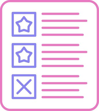 Kağıt Satırı İki Renk Simgesi