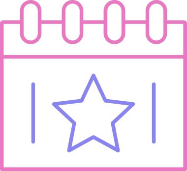 Planlayıcı Satırı İki Renk Simgesi