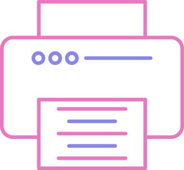 Yazıcı Satırı İki Renk Simgesi