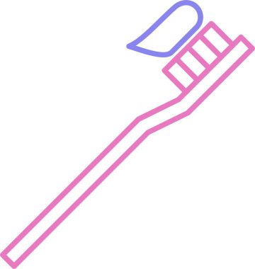 Diş fırçası Satırı İki Renk Simgesi