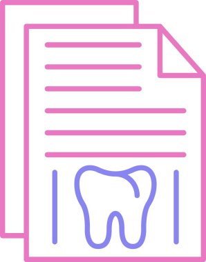 Diş Kaydı Satırı 2 Renk Simgesi