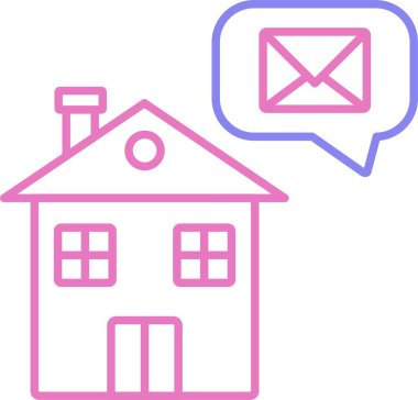 Ev İleti Satırı İki Renk Simgesi