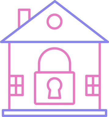 Ev Kilidi Satırı İki Renk Simgesi