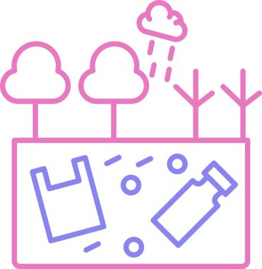 Kara Kirliliği Çizgisi İki Renk Simgesi