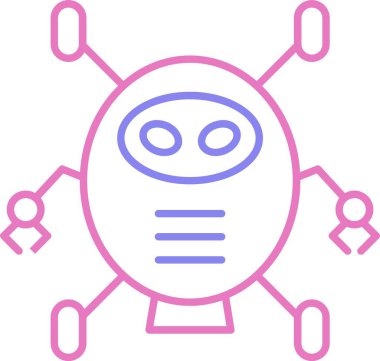 Robot Çizgisi İki Renk Simgesi
