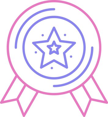 Rozet Satırı İki Renk Simgesi