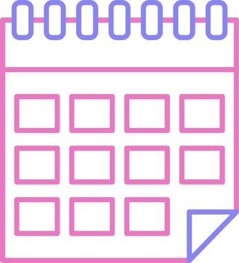 Takvim Satırı İki Renk Simgesi