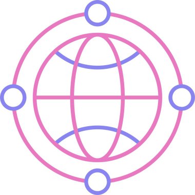 Dünya Çizgisi İki Renk Simgesi