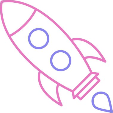 Roket Çizgisi İki Renk Simgesi