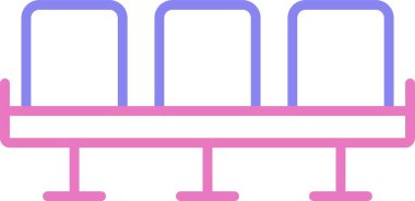 Oturma Çizgisi İki Renk Simgesi