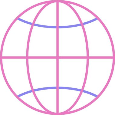 Dünya Çizgisi İki Renk Simgesi