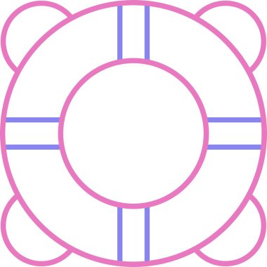 Şamandıra Çizgisi İki Renk Simgesi