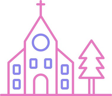 Kilise Satırı İki Renk Simgesi