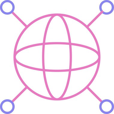 İnternet Satırı İki Renk Simgesi