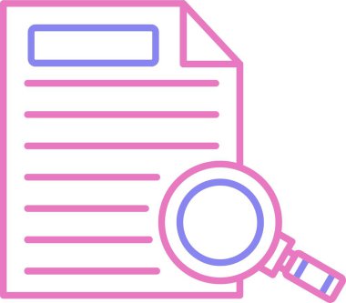 Büyüteç Çizgisi İki Renk Simgesi