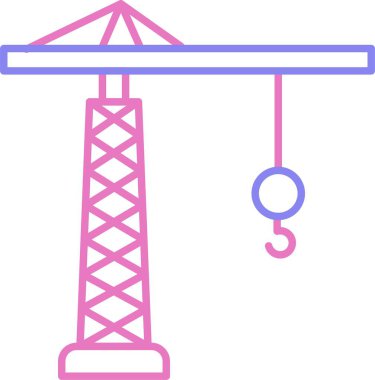 Kule Turna Çizgisi İki Renk Simgesi