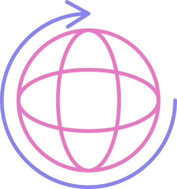 Dünya Döngüsü Çizgisi İki Renk Simgesi