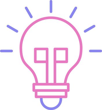 Ampul Çizgisi İki Renk Simgesi