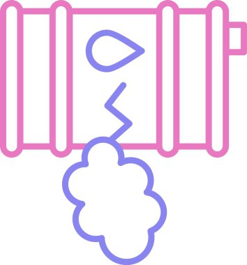 Yağ Sızıntısı Çizgisi İki Renk Simgesi