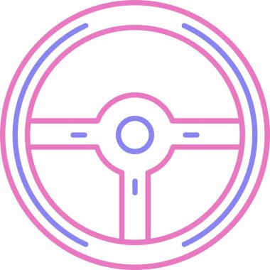 Direksiyon Çizgisi İki Renk Simgesi