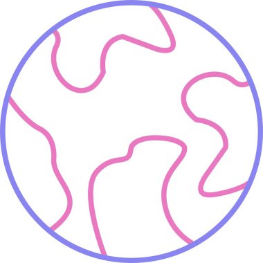 Dünya Çizgisi İki Renk Simgesi