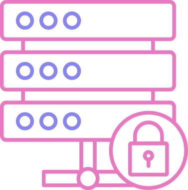 Kilitli Veri Satırı İki Renk Simgesi