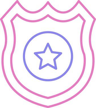 Polis Rozeti Çizgisi İki Renk Simgesi